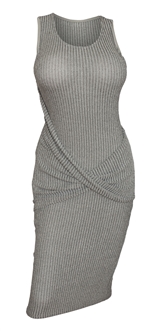 Women's Soft Knit Sleeveless Stretch Dress Gray