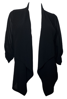 cardigan chiffon open plus sheer evogues blk