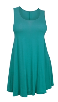 Plus Size Sleeveless Dress Top Teal