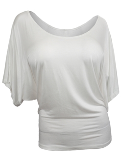 Plus Size Dolman Sleeve Top White