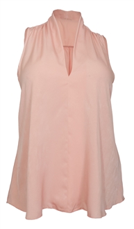 Plus size Pleat V-Neck Blouse Peach