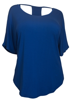 Plus size Racerback Dolman Top Royal Blue