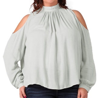 Women's Cutout Shoulder Long Sleeve Blouse Mint