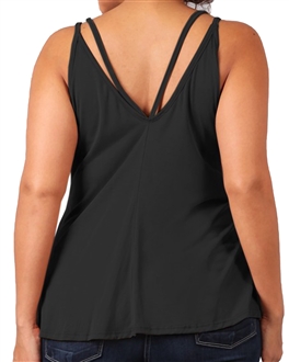 Women's Spaghetti Strap Sleeveless Blouse Black