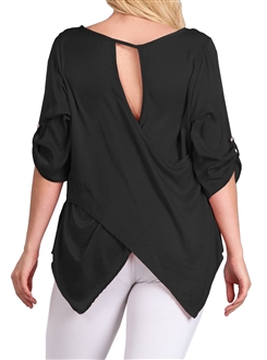 Women's Crossed Back Top Black