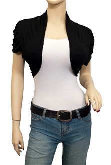 bolero ruched cropped jr plus open shrug evogues