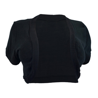 Womens' Open Front Cropped Bolero Shrug Black