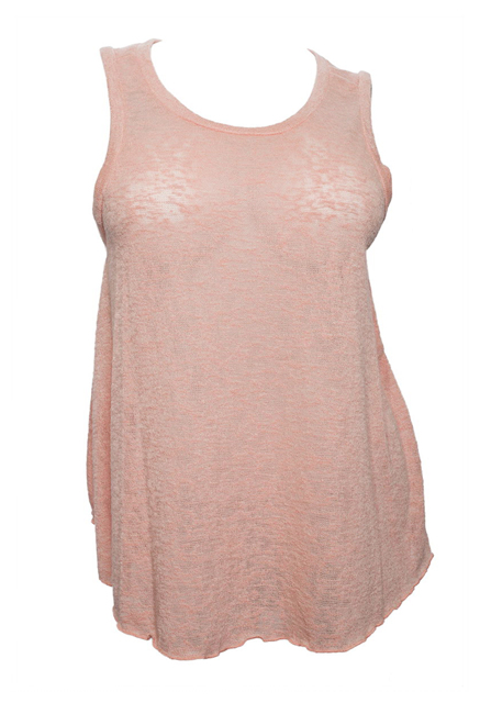 Plus Size Open Back Knit Tank Top Pink | eVogues Apparel