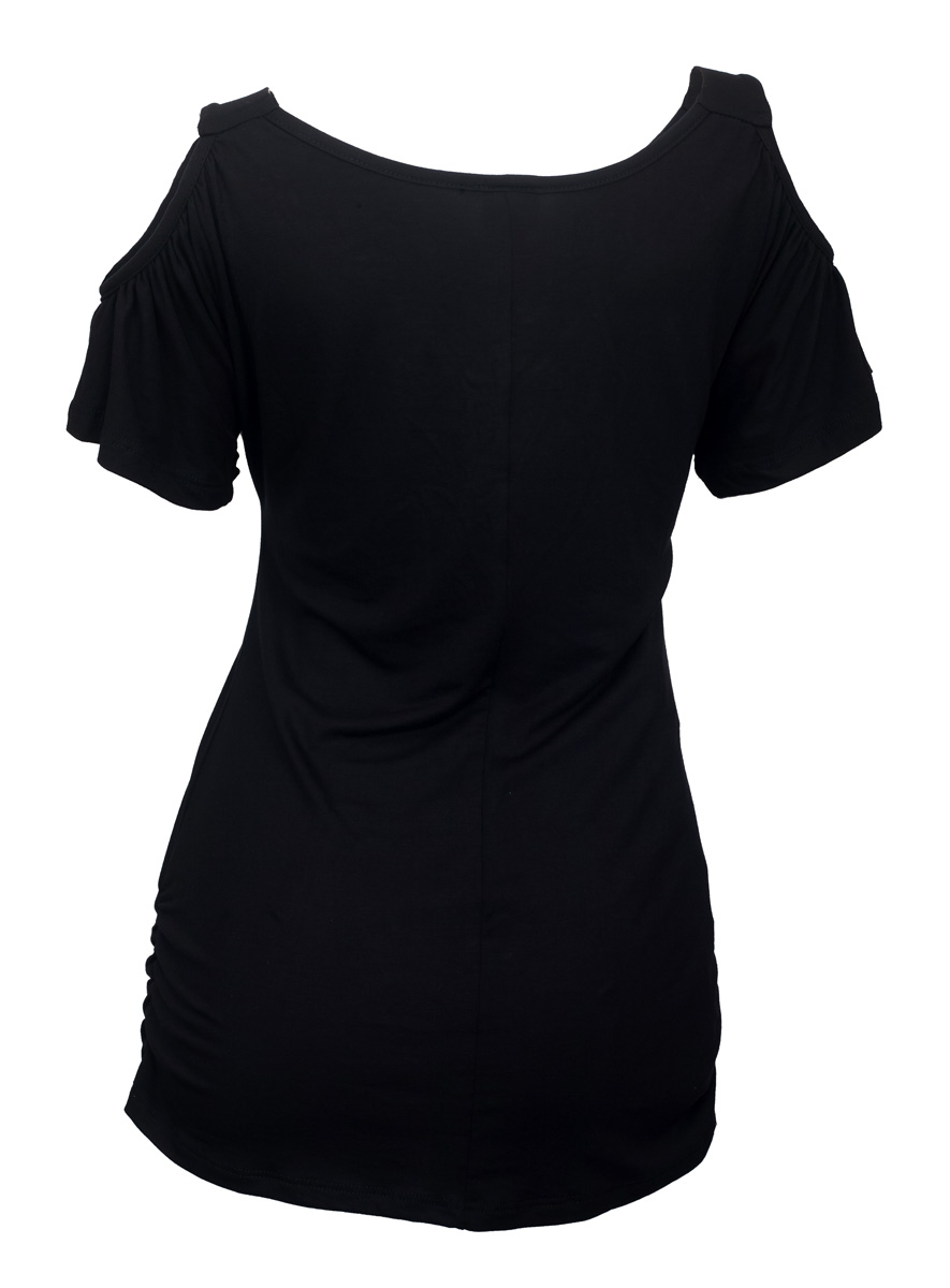 Plus size Drop Shoulder Top Black 2 | eVogues Apparel