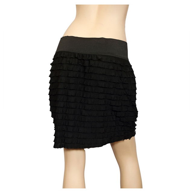 Plus Size Ruffled Mini Skirt Black | eVogues Apparel