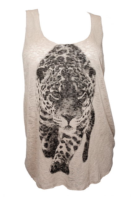 Plus Size Leopard Print Knit Tank Top Brown | eVogues Apparel