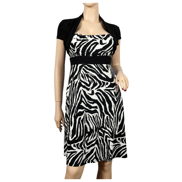 Plus size clothing | Black Animal Print Faux Shrug Plus Size Dress ...