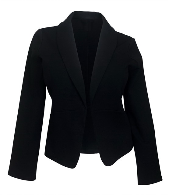 Plus Size Open Front Blazer Black | eVogues Apparel