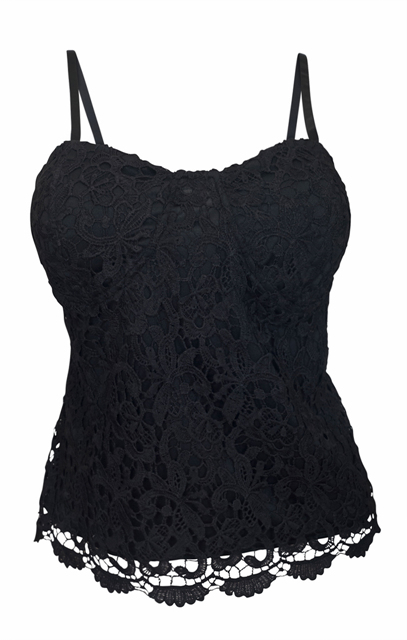 Plus Size Floral Lace Bustier Crop Bralette Top Black | eVogues Apparel