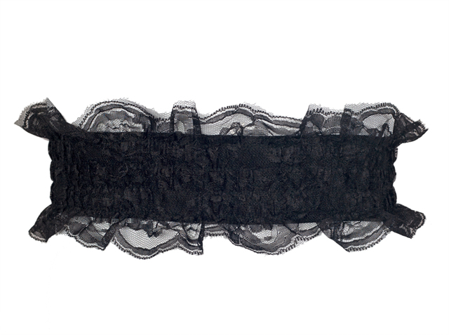Plus Size Lace Wide Elastic Belt Black Burnished Clasp | eVogues Apparel
