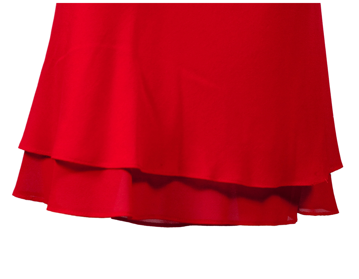 Red Layered Plus size long skirt | eVogues Apparel