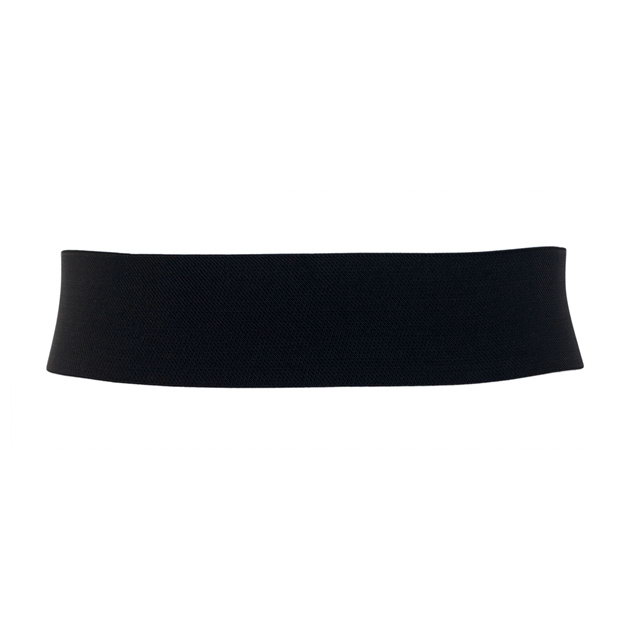 Plus Size Interlock Elastic Belt with Hook Closure Black | eVogues Apparel