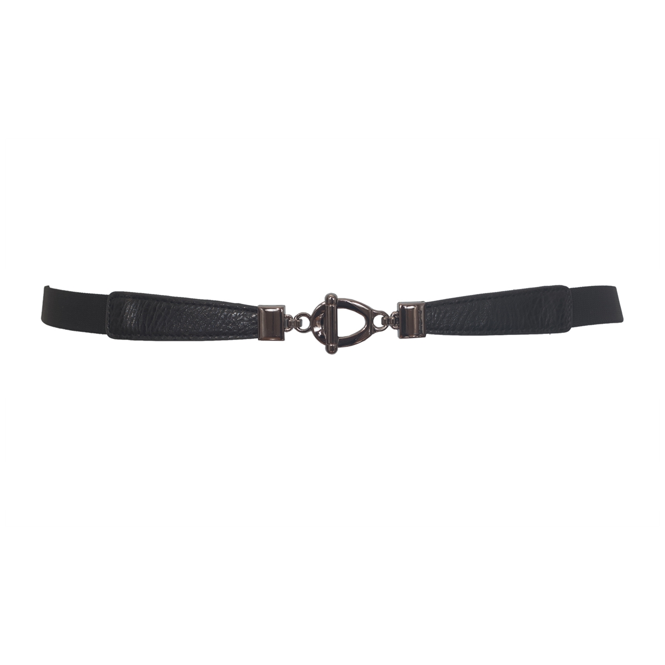 Plus size Metal Buckle Skinny Elastic Cinch Belt Black | eVogues Apparel