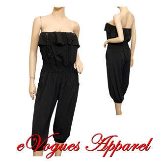 strapless ruffled jumpsuit jr plus evogues